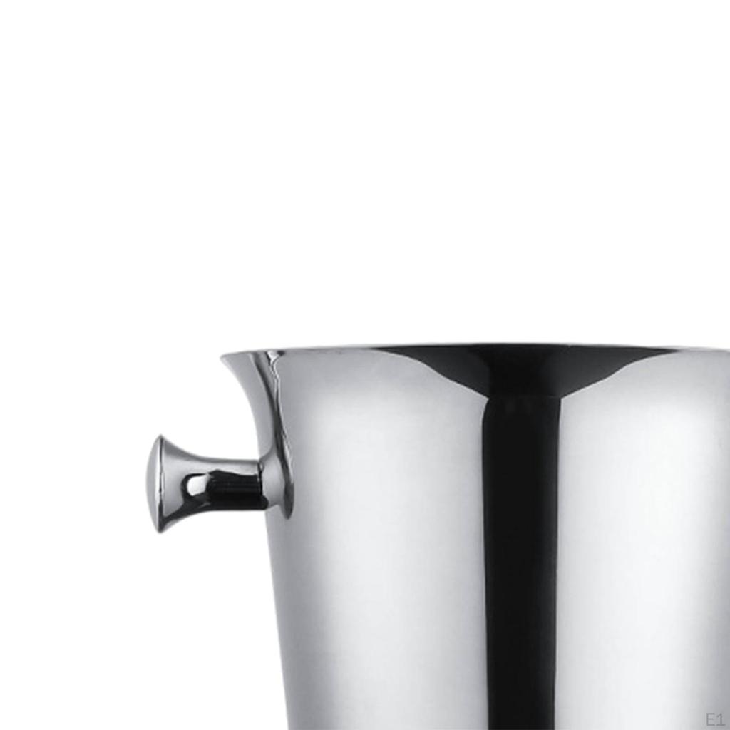 2L Edelstahl-Eiskübel-Set mit Griffen, Geeignet für Wein, Bierflaschen, Getränke, Kaffee
