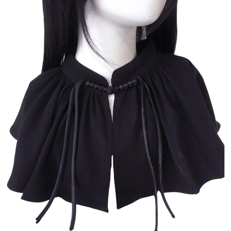 Mystical Capelet for Fashion Enthusiasts Unique Street Style Shawl Solid Color Shoulder Wrap for Themed Event
