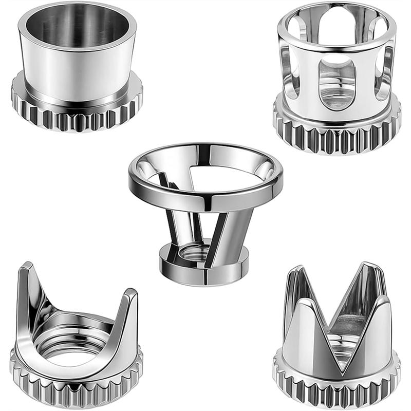 

A95I-Airbrush Needle-Caps Replacement 5 Pieces Universal Tips For Different Spraying Effects Accessory Set срібний