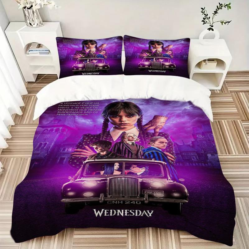 Wednesday Addams Adventure Print 3Pcs Bedding Setduvet Cover With 2 Bedropillowcase Home Birthday Gift