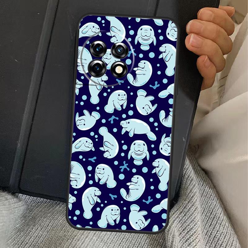 Cute Baby Manatee Case For OnePlus 13T 10T 8T 10R 12R 13R 15 13 12 11 10 9 Nord CE 5 2 3 4 Lite N20 N30 Cover