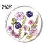 Kaffeebar-Essentials Blumendruck Acryl-Untersetzer, Rutschfeste Oberfläche Hitzebeständiger Schutz-Tassenuntersetzer, Wasserdichte Schreibtischmatte Transparent Rund