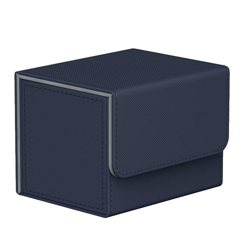 

Trading Card Case Deck Box Storage Fits 100 Single Sleeved PU Strong Magnet ideal for TCG Cards тёмно-синий