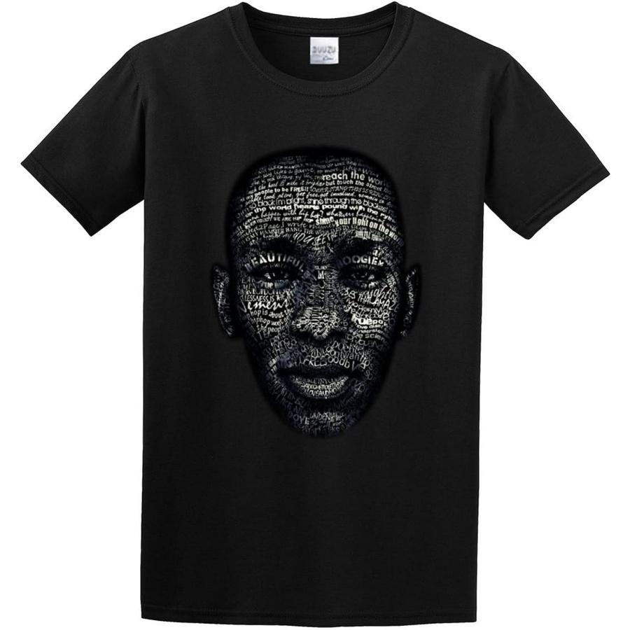 BAI HUA TREE Mos Def Lyrycs Rap Hip Hop Unisex 100% Cotton Short-Sleeve T-Shirts Black S