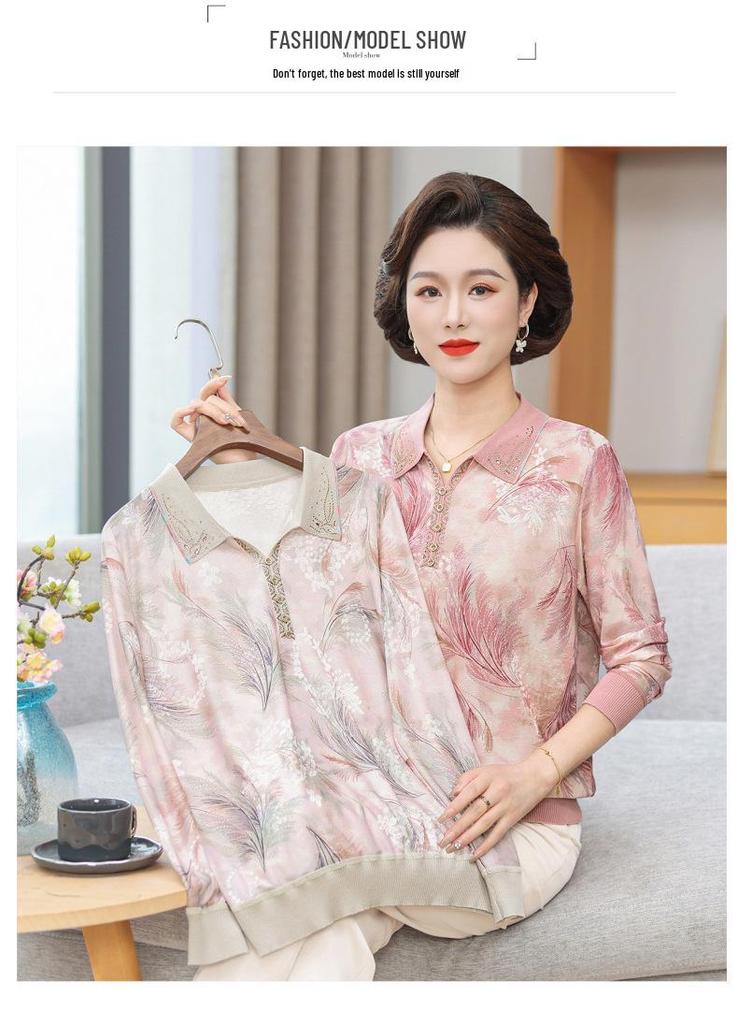 2026 Spring/Autumn Fashionable Age-Defying Top for Middle-Aged/Elderly Women - New Style Temperament Clothing