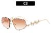 Rhinestone Special-shaped Glasses Women Men Fashion Oversized Cat Eye Glasses Metal Oval Shades Frame Vintage Party Eyeglasses