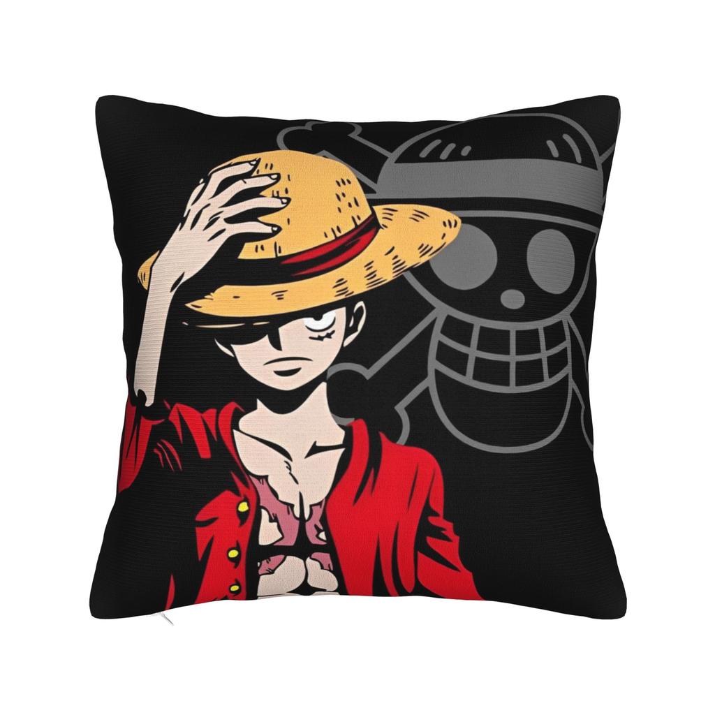 Luffy Anime Cool Luffy Square Pillow Cases Retro Anime Manga Cushion Covers Customized Zipper Decor Pillowcase for Sofa Xcm