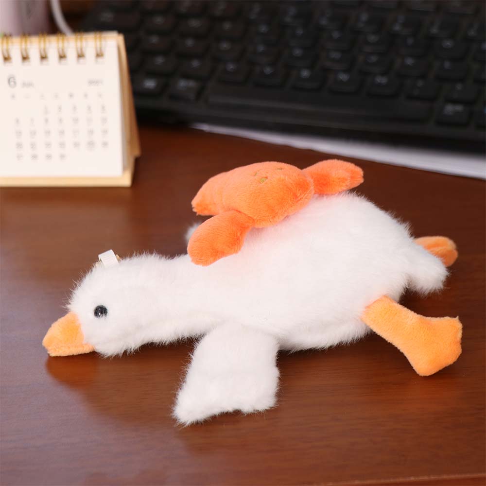 Fluffy Bees Duck Doll Pendant Crayfish Turtles Bees Plush Cartoon Duck Keychain  Backpack Decor