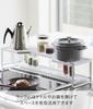 Yamazaki Tower Stovetop Back Rack with Exhaust Vent for 60cm W70 x D18 x Sliding Exhaust Vent Cover with Product 5268 Cover, Stoves, White, Approx.
