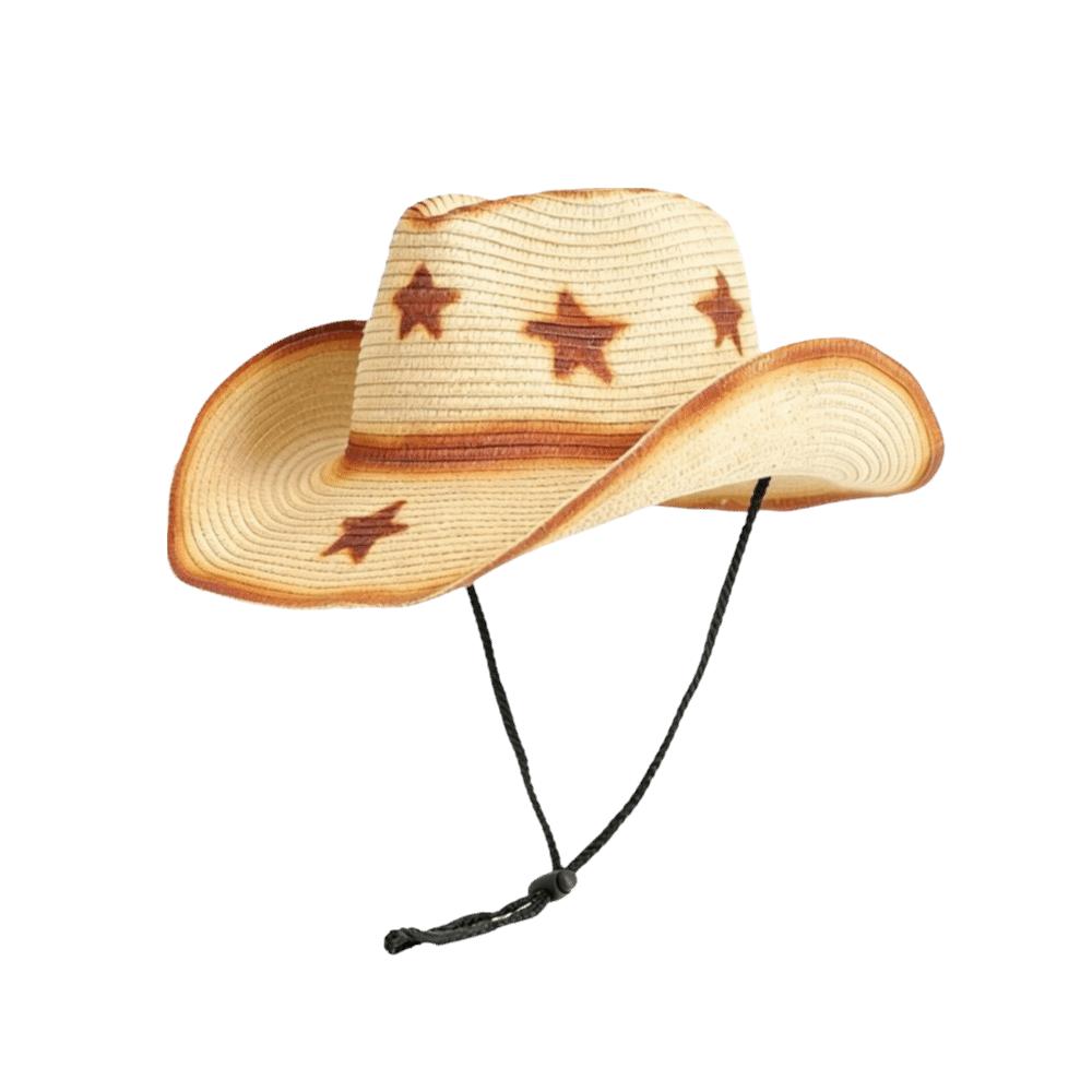 Wide Brim Western Cowboy Hat Star Cowgirl Visor Cap Fashion Sun Hat Summer коричневый