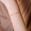 Twin Flowers S925 Silver Double-Layer Four-Leaf Zircon Bracelet - Exquisite & Elegant Gift for Girls
