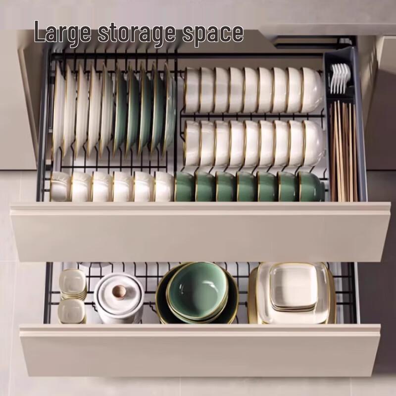 Beifu Double-Layer Pull-Out Dish Rack with Damping