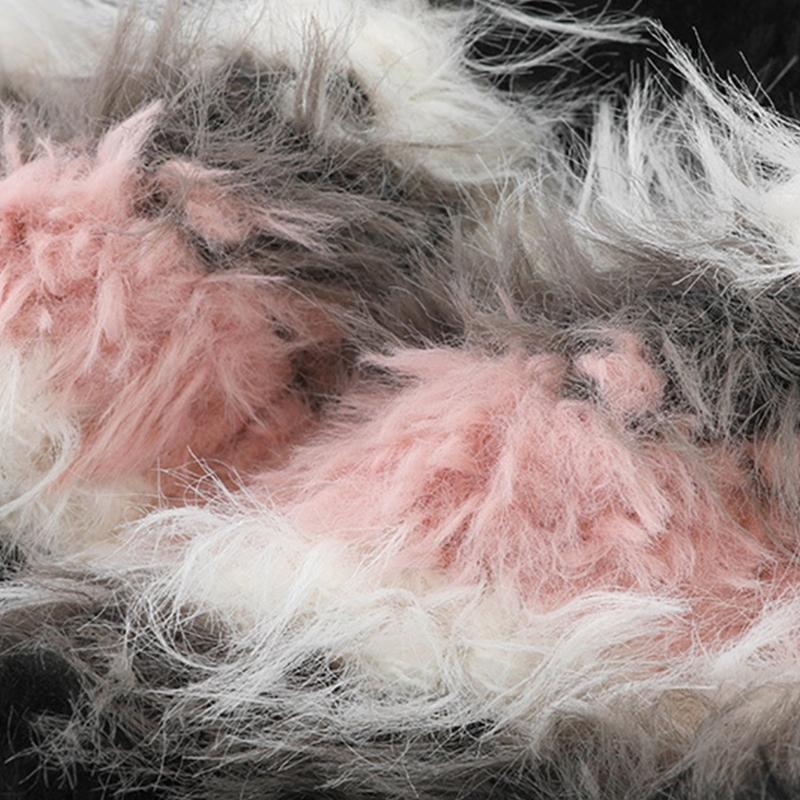 Couvre-tête de dessin animé poilu avec oreille pour sports de plein air Chapeau rayé avec oreille Couvre-chef surdimensionné Chapeau pour l'hiver