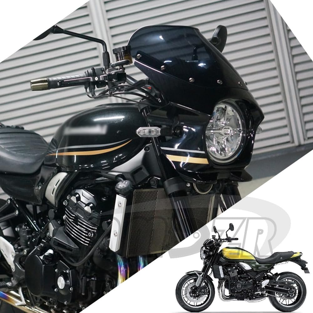 XINMOZR For Z900RS Z900 RS 2018-2024 Front Fairing Pig Head Hood Front Headlight Lampshade Deflector (Black and Yellow)