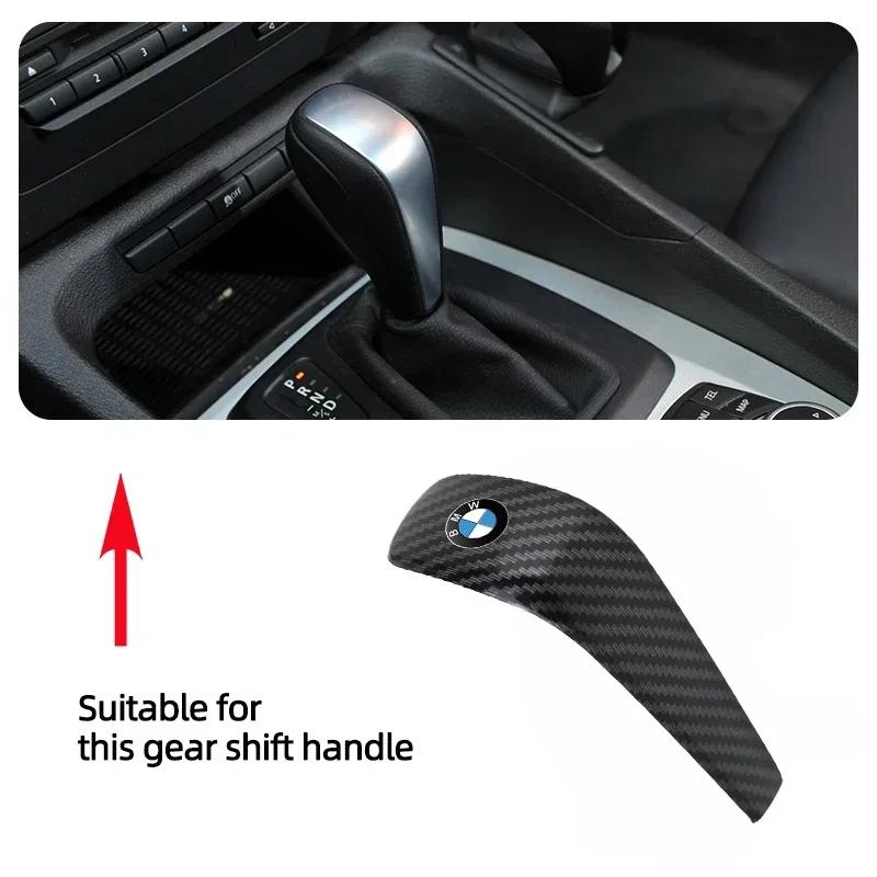 Car Gear Shift Handle Sticker Carbon Fiber Pattern Protective Cover For BMW M X1 X2 X3 X4 X5 X6 X7 E30 E39 E46 E60 E61 E90 E70