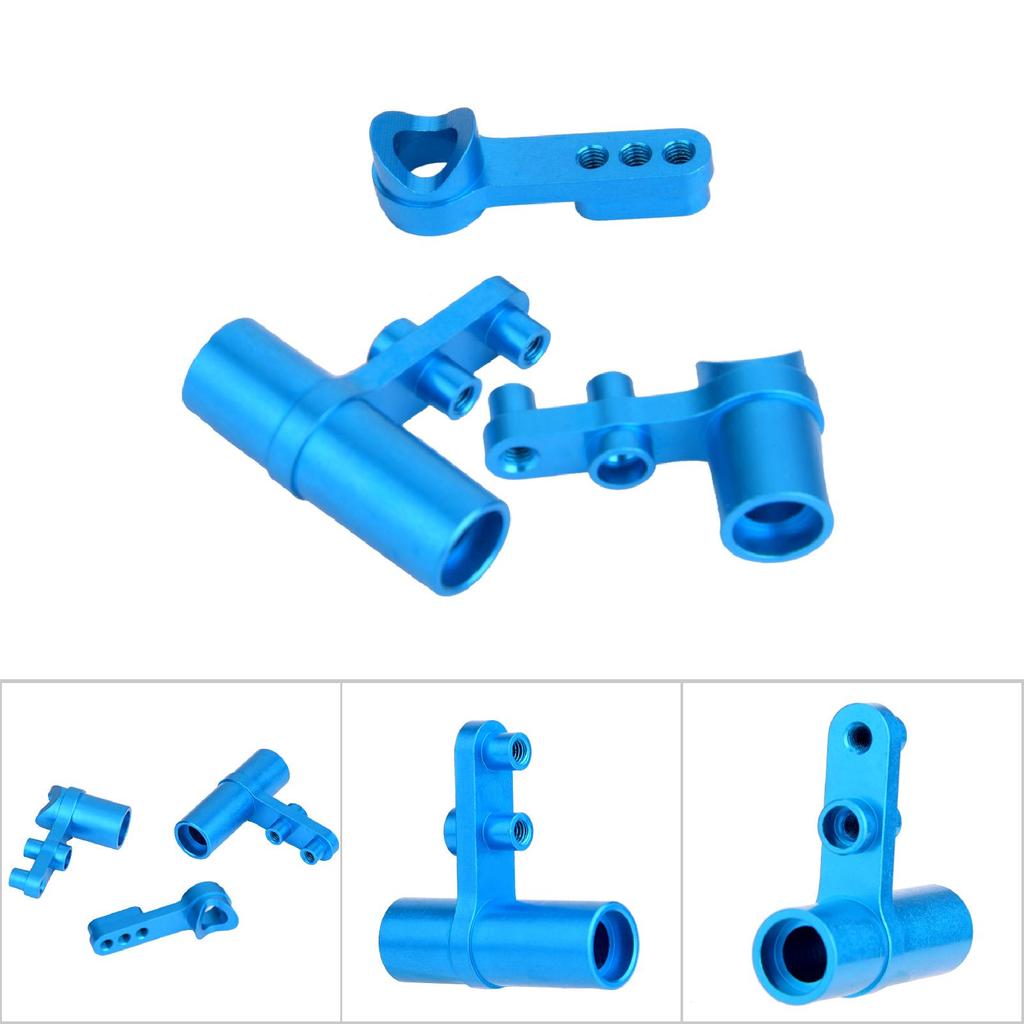 3PCS Set Aluminum Steering Servo Saver for HSP 1:10 RC Model Car(Blue)