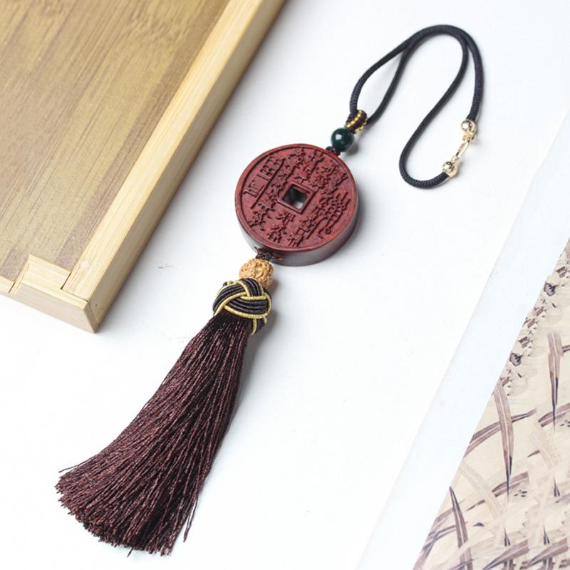 Indonesian Rosewood & Blood Sandalwood Peace Amulet Car Pendant for Men & Women