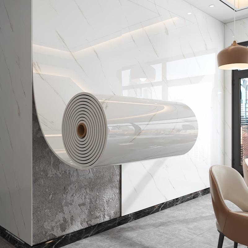 1 Rotolo Marmo Spesso Schiuma Piastrella Imitazione Carta da Parati Autoadesiva Decorazione Camera da Letto Soggiorno Bagno Impermeabile Adesivo Murale