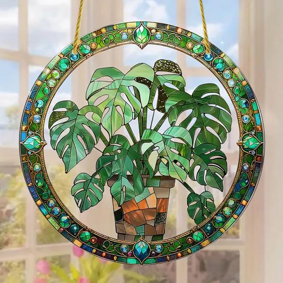 Acrylic Garden Sign with Potted Plant Pattern Weather-Resistant Outdoor Pendant 2D Lawn And Patio Decor for Home Celebration And Garden