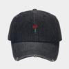 Autumn new denim baseball cap women's rose embroidered soft top cap men's street fashion sun hat tide