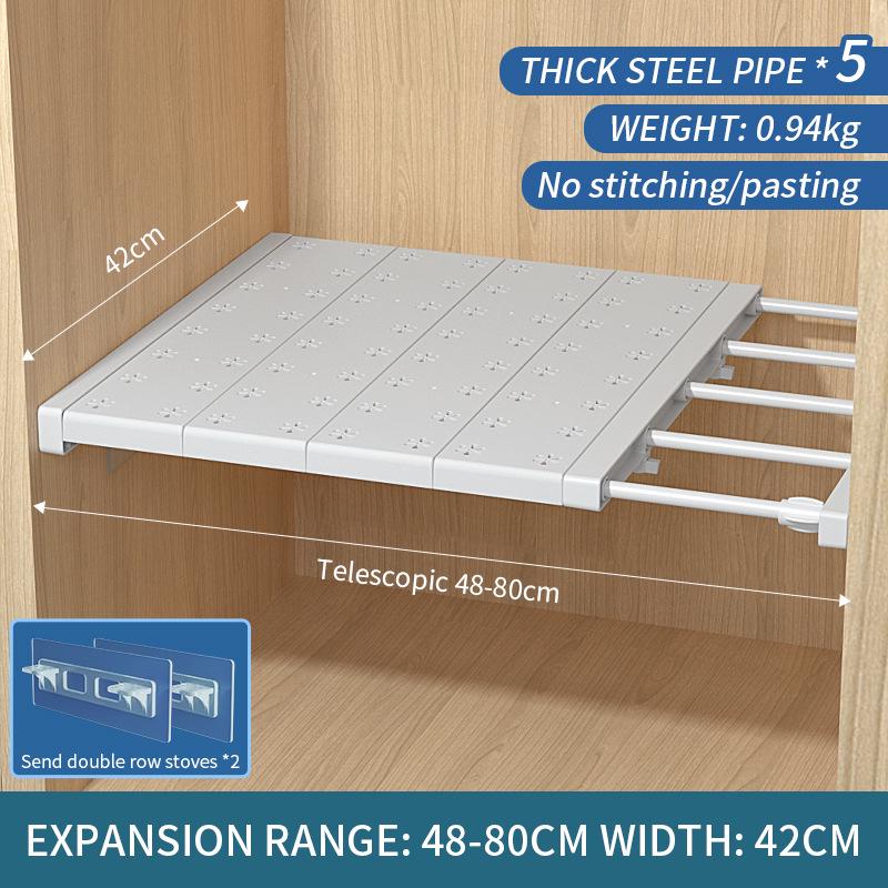 Retractable Wardrobe Shelf Divider and Organizer