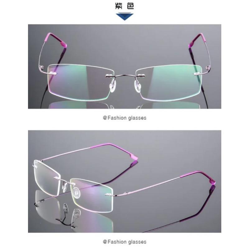 Flexible Ultralight Rimless Reading Glasses Memory Titanium Blue Light Blocking Presbyopic Eyewear Fashion