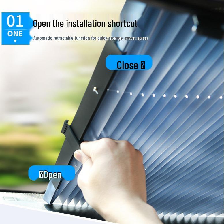 Retractable Car Sunshade Curtain - Windshield Sun Protection Cover