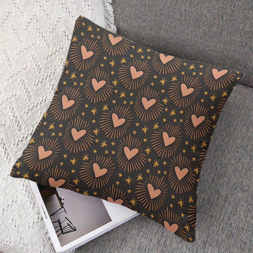 Heart Star square Jacquard Pillow Cover for Sofa Office Waist Cushion Cover Home Decorative Pillowcase