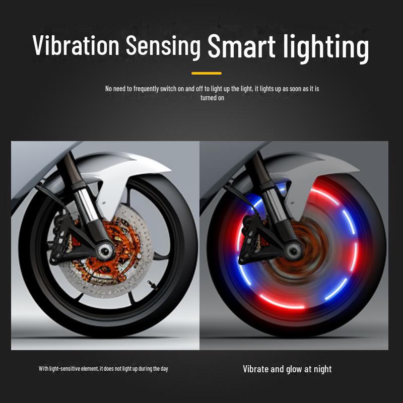 Decorative Colorful Wheel Tire Light Sensor Cap for Cars, Bikes & Motorcycles