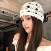 Korean Style Knitted Hat Hollow Design Crochet Hat Fashion Women's Hat  Autumn