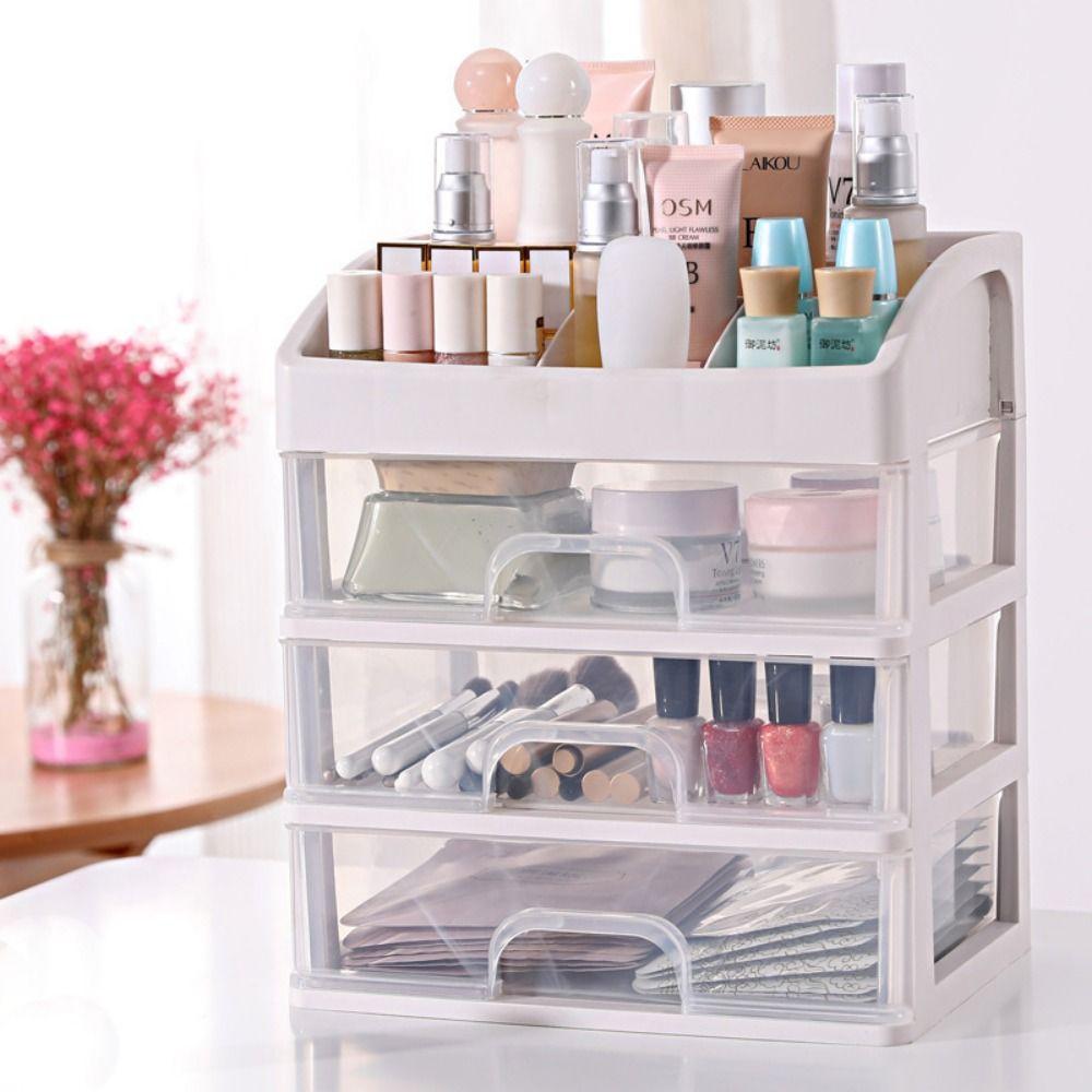 1Pcs Plastic Display Rack Desktop Storage Case Organize Shelves Jewelry Box Cosmetics Storage Box