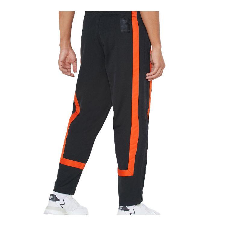 adidas Originals Mid-Waist Knit Sweatpants Men Bottoms Black Orange GK0654