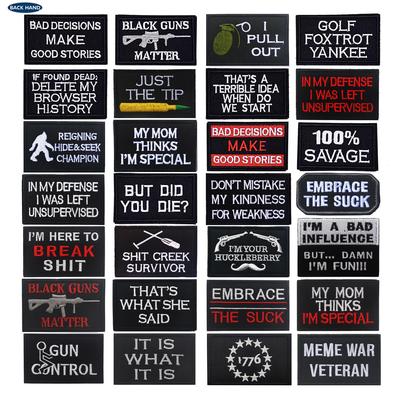 Rugzijde Tactisch Engels Letter Borduurwerk Klittenband Patch