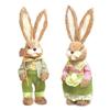 652F Easter Bunny Artificial Straw Rabbit Ornaments for Easter Theme Party Decorations Home Garden Wedding Ornaments Craft