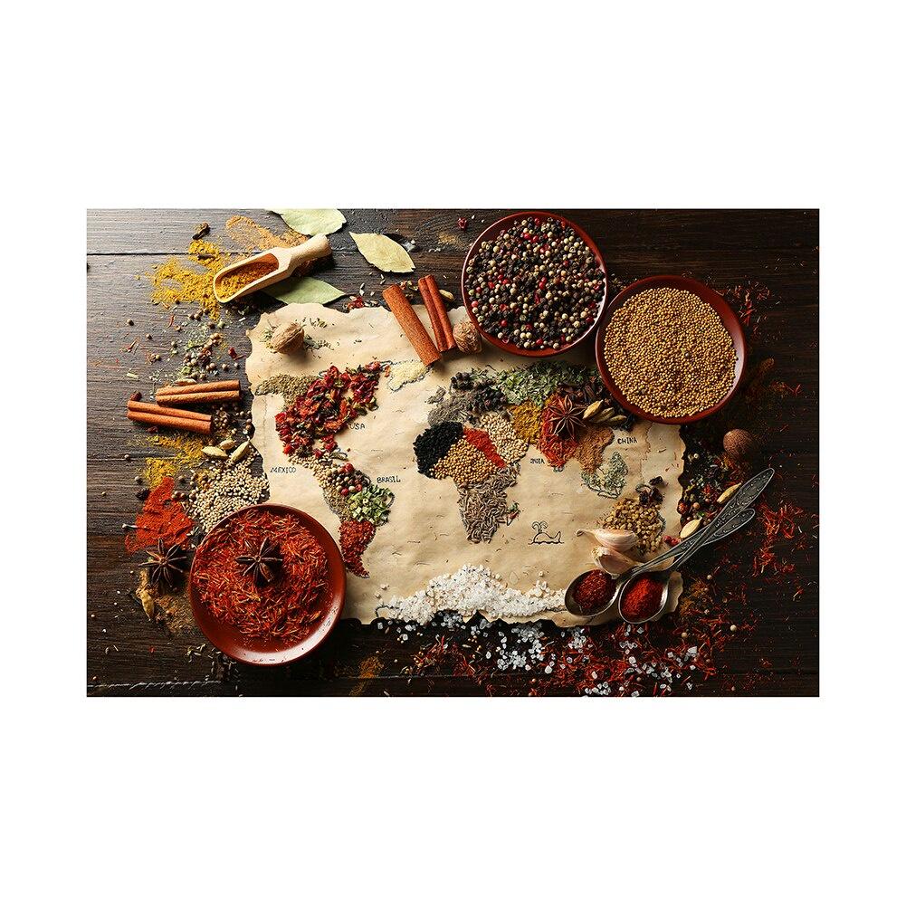 Grains Spices Spoon Peppers Canvas Painting Kitchen Decor Posters Print for Dining Room Wall Art Pictures Home Art Decor