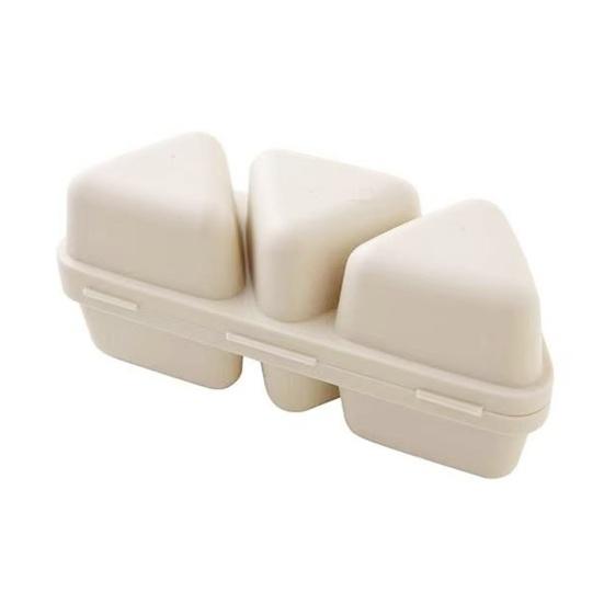 6-Cavity Triangle Onigiri Mold Bento Box 2-in-1 Rice Ball Maker with Lid Portable Lunch Container for Meal Prep Picnic School Lunch