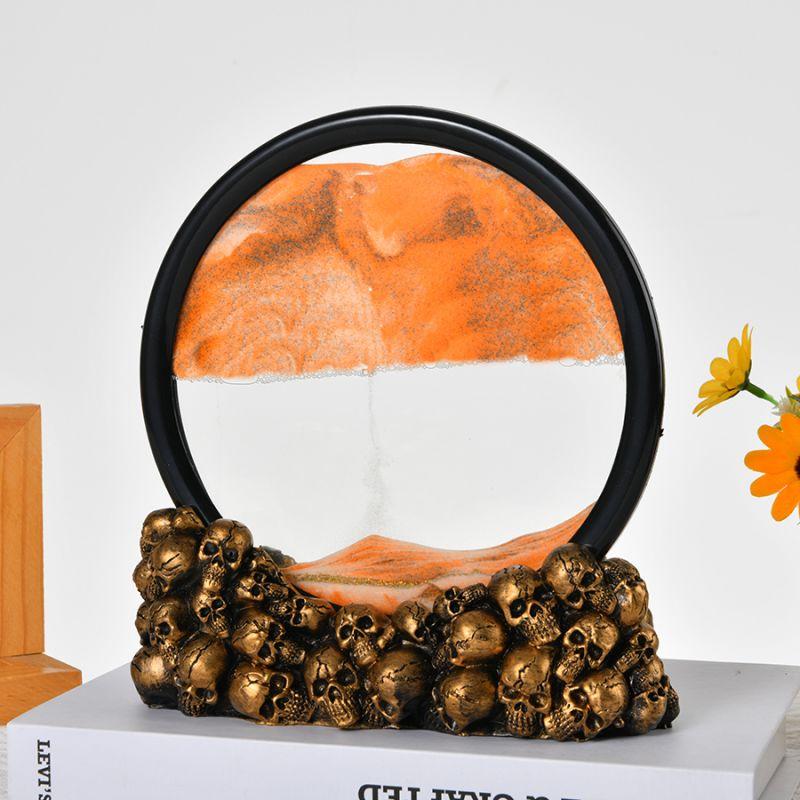 An exquisite handicraft ornament, skull quicksand painting ornament, Halloween gift.