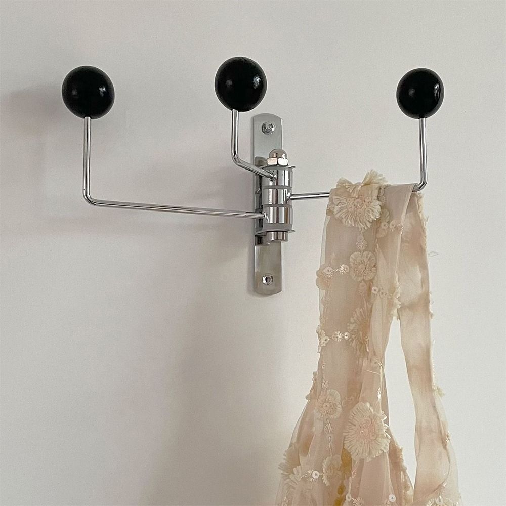 Pastel Color Rotatable Hook Metal Bedroom Storage Holder Durable Hanging Rack  Cafe