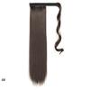 Synthetic Straight Ponytail Hair Extension With Velcro Wrap Design, 60cm Long Sleek Wrap Around Ponytail For Women Girls