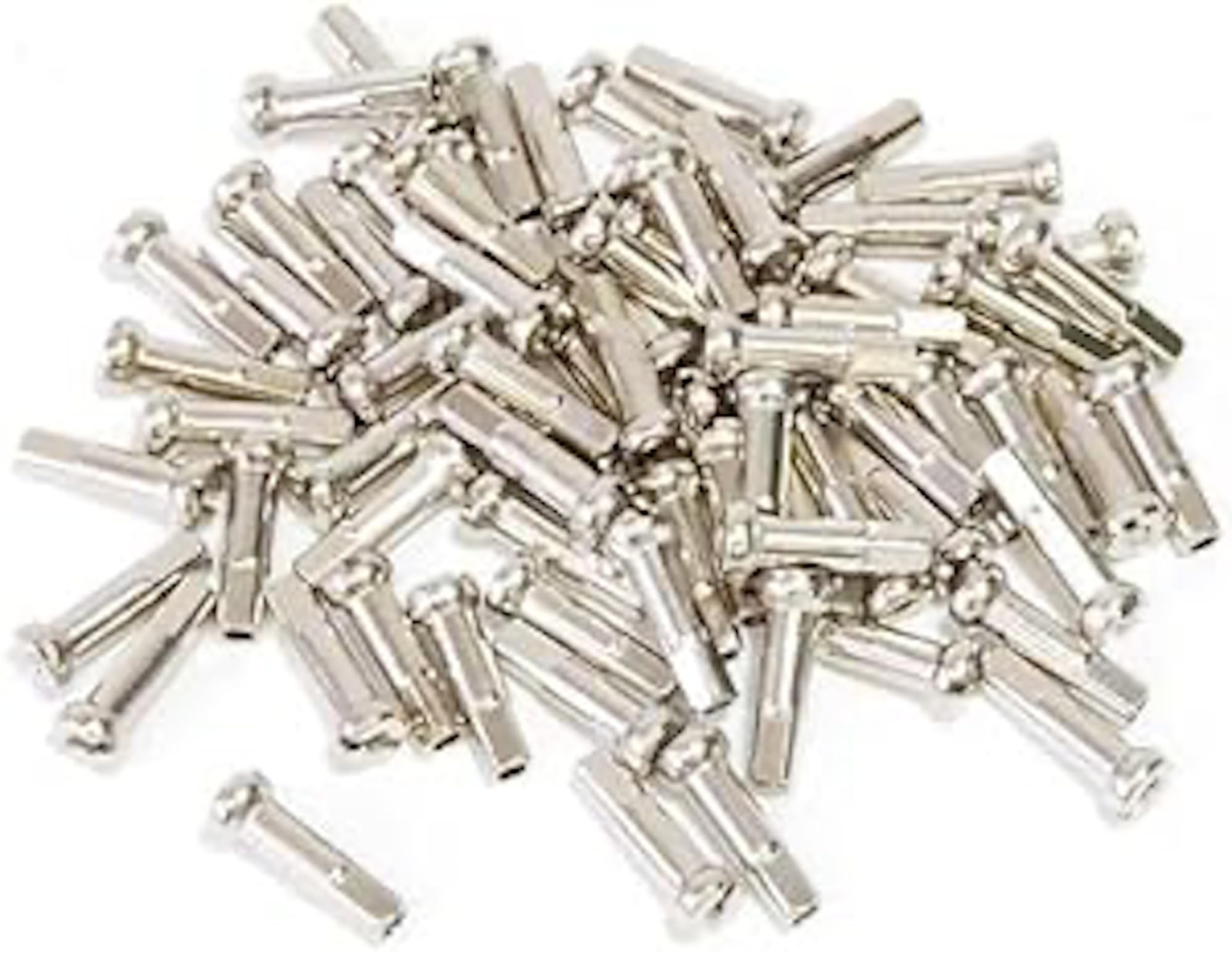 

HOSHI SPOKES Brass Long Nipples, #14, 72 Pieces, Silver