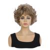 European and American Style Women's Fashion Daily Use Natural Looking Short Curly Wig with Bangs Synthetic Fiber Brown Wig