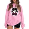 Women's Neck Long Sleeve Loose Fit Casual Sweatshirt Pullover Top with Halloween Print