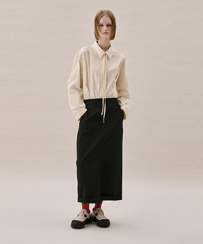 Awi Cuff Maxi Skirt_Black