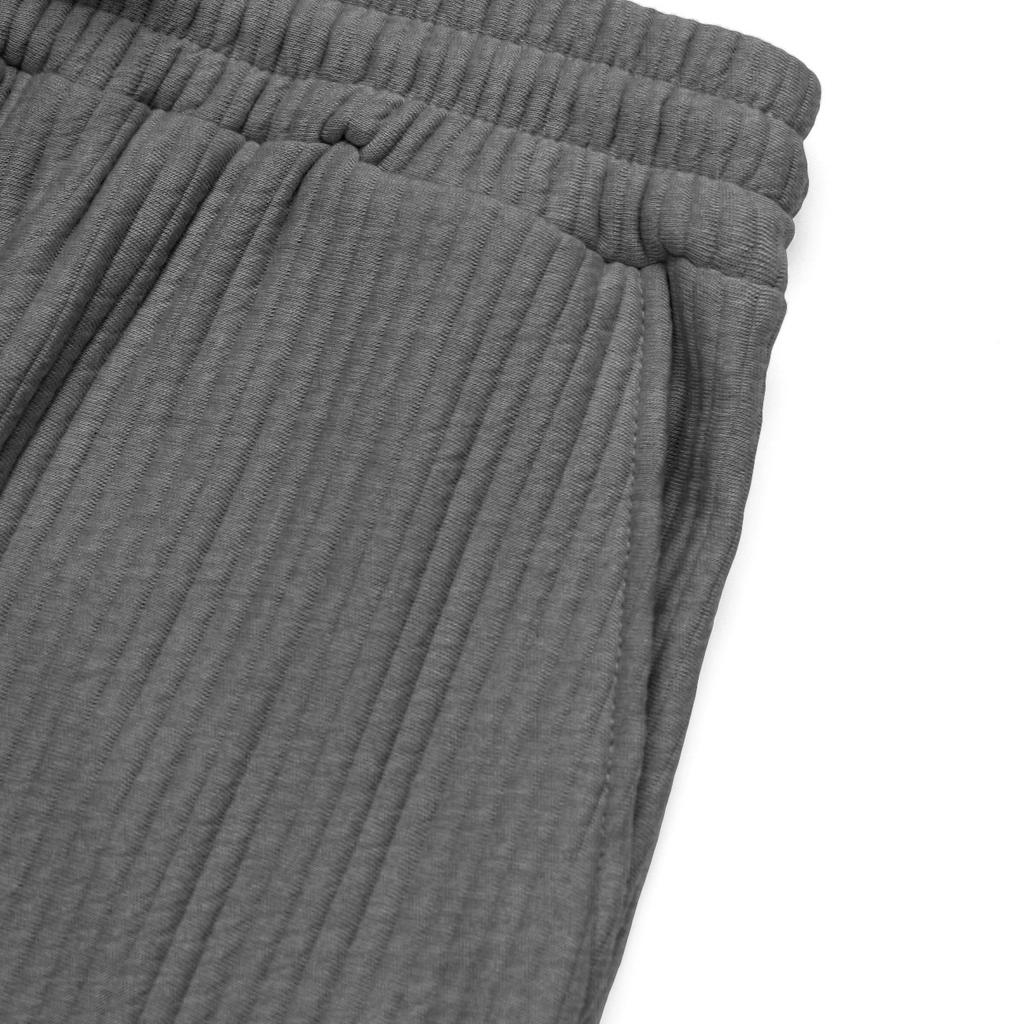 Spring and autumn wide-leg men's pants, casual loose jacquard striped pit strips, drawstring straight trousers, men