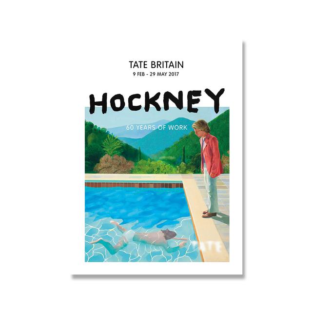 David Hockney Výstava olejomaleb Plakát bazén se dvěma postavami tištěné abstraktní krajina stěna