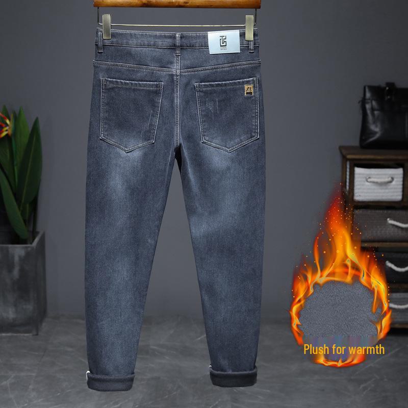 

Мужские эластичные джинсы в корейском стиле с вышивкой Xintang - модные, удобные, прямые брюки Northern Plus Velvet 36 (2 8-9) 180 lbs