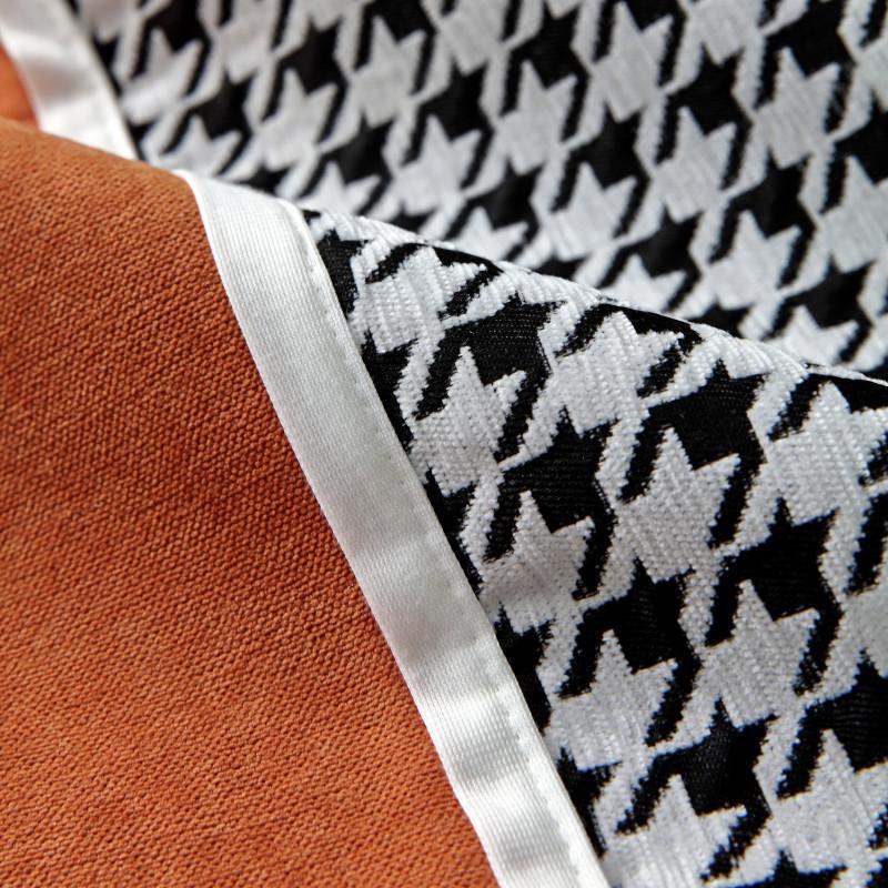 Chenille Houndstooth Stitching Sofa Cushion Modern Simple Three-Seat Sofa Cushion Towel Cover