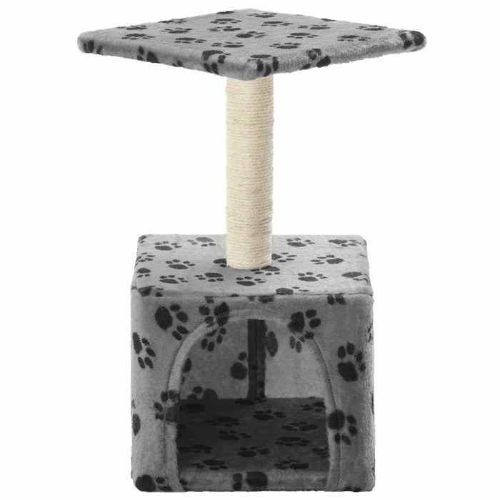 VidaXL Arbre à chat avec griffoirs en sisal 55 cm Gris Motif de pattes