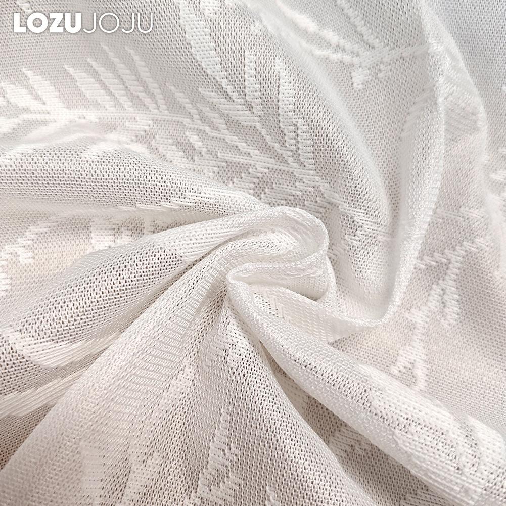 1PC LOZUJOJU French Vine Plant Woven Sheer Curtain, Rustic Style Translucent Window Screen for Living Room Bedroom Window Home Decor