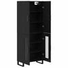 Highboard 2 pcs Black Oak Effect 69.5 x 34 x 180 cm